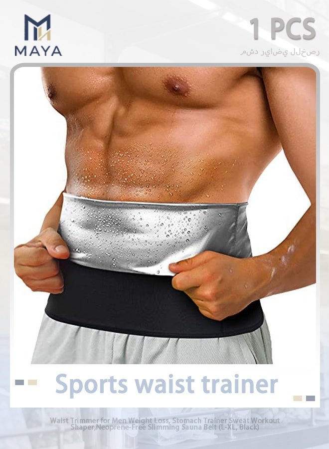 مايا حزام تنحيف الخصر للرجال، لفقدان الوزن، مدرب للبطن، مشد للبطن، حزام ساونا للتنحيف خالٍ من النيوبرين (مقاس كبير - كبير جدًا، أسود) - Image 1